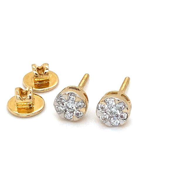 18ct Gold Diamond Set Stud Earrings