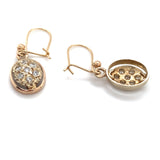 Diamond Set 9ct Gold Drop Earrings