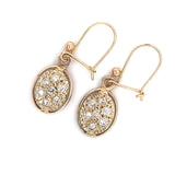 Diamond Set 9ct Gold Drop Earrings