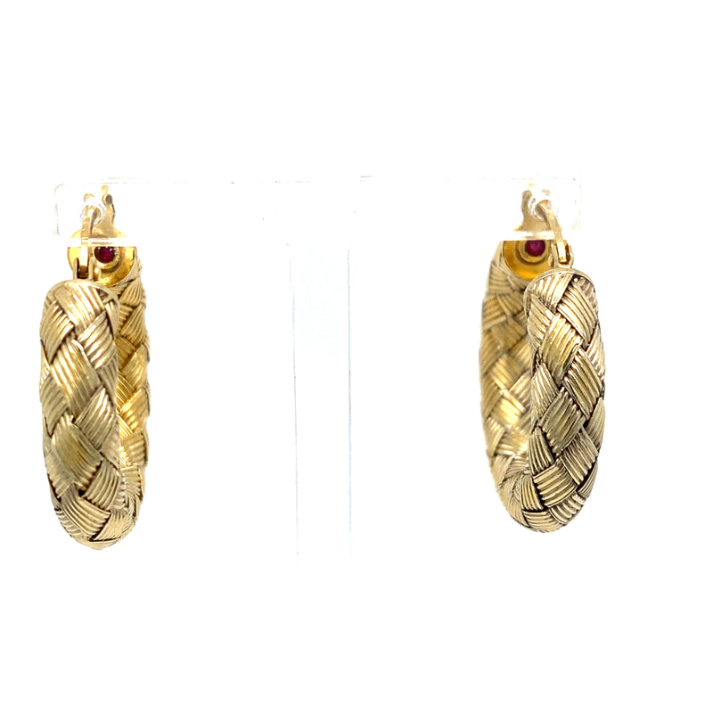 Pre-owned Roberto Coin The Fifth Season hoop earrings