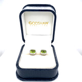 Pre-owned 18ct gold peridot & diamond earrings