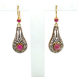 Pre-owned drop earrings Ruby & Diamond set