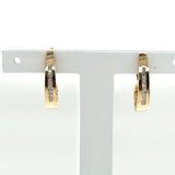 Pre-owned 9ct Diamond set hoop earrings