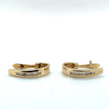 Pre-owned 9ct Diamond set hoop earrings