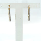 Pre-owned 9k Diamond set hoop earrings