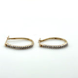 Pre-owned 9k Diamond set hoop earrings