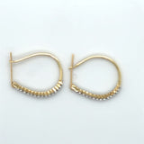 Pre-owned 9k Diamond set hoop earrings