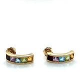 Pre-owned 9ct gold multi stone earrings