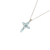 Aquamarine Cross Pendant & Chain