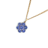 9ct Gold Blue Cubic Zirconia Pendant & Chain