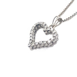 18ct White Gold Diamond Heart Pendant