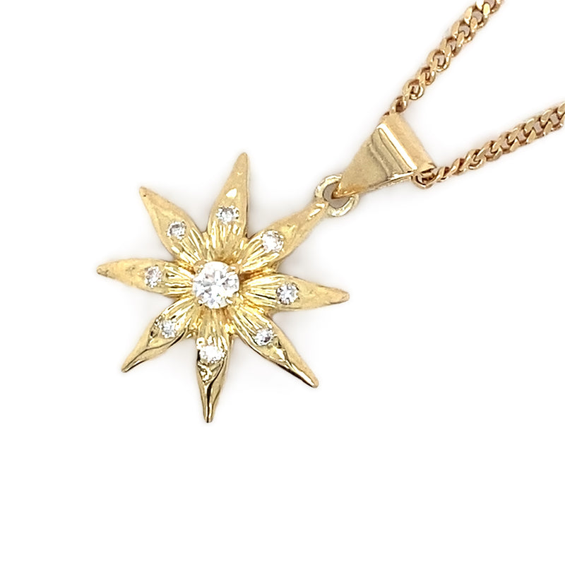 18ct Gold Diamond Star Pendant