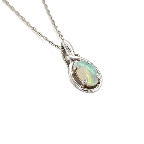 White Gold Opal Pendant