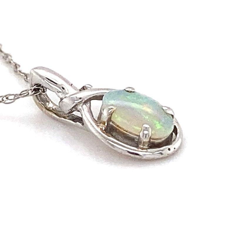 White Gold Opal Pendant