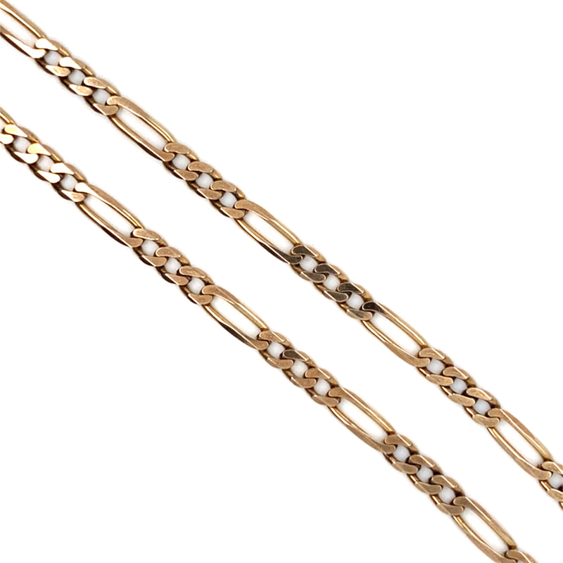 9ct Gold 3 x 1 Figaro Link Necklet - 18"