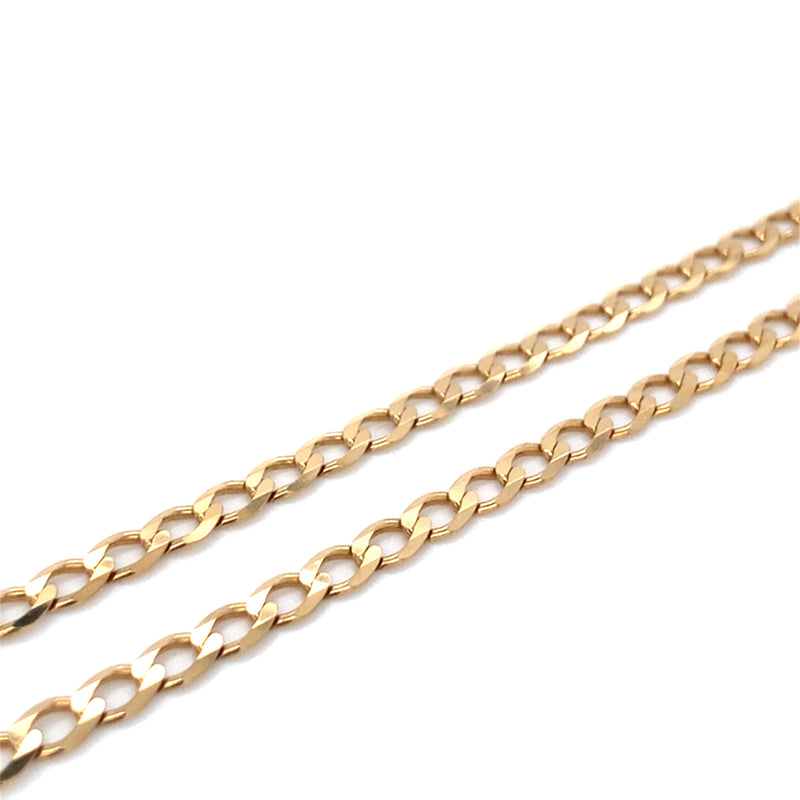 9ct Gold 24" Filed Curb Link Necklet