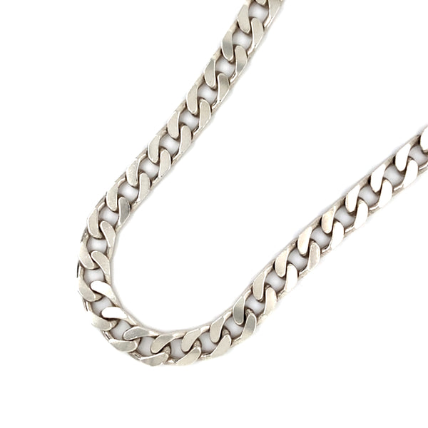 Silver Heavy Filed Curb Link Necklet
