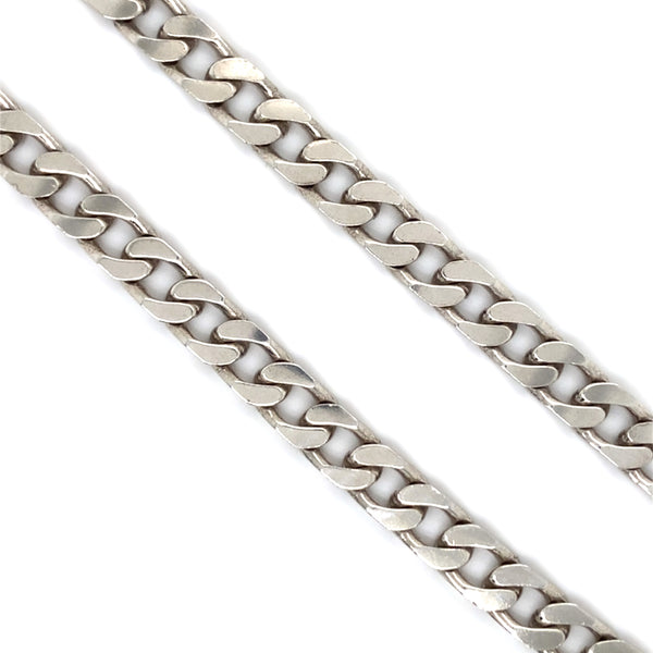 Silver Heavy Filed Curb Link Necklet