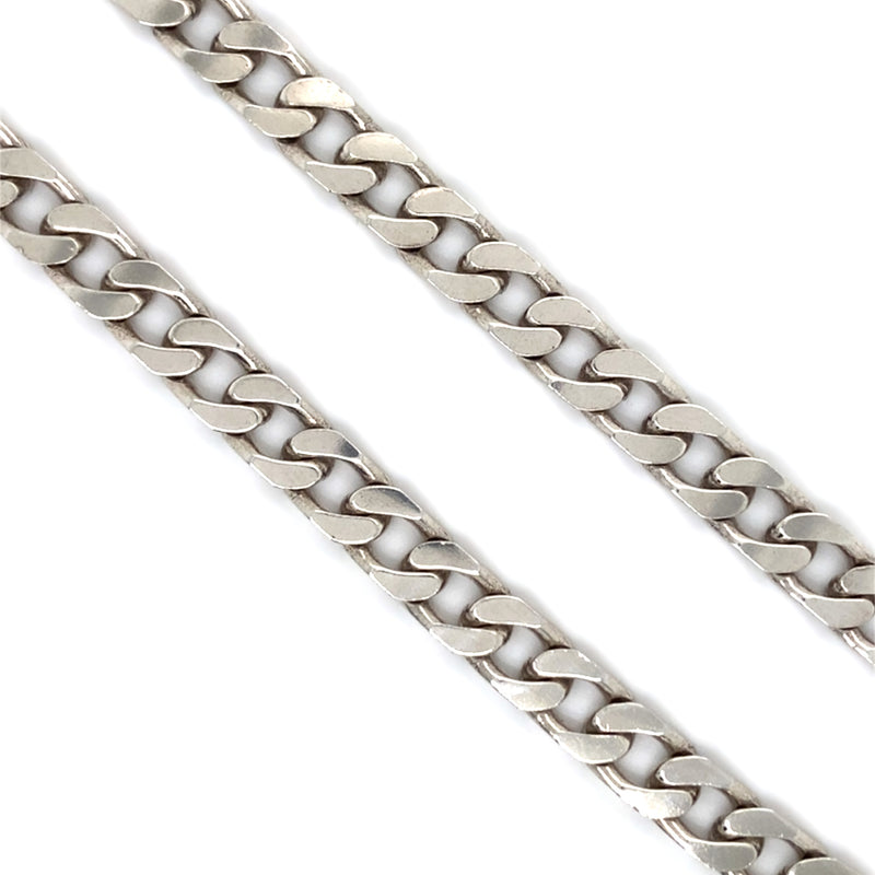 Silver Heavy Filed Curb Link Necklet