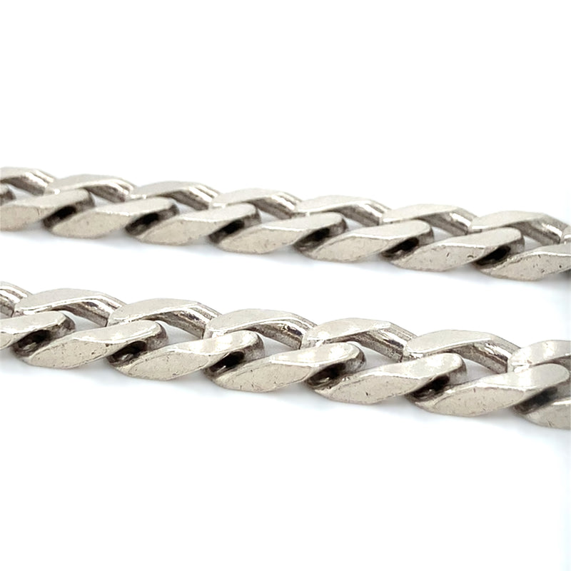 Silver Heavy Filed Curb Link Necklet