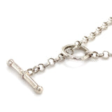 Silver Belcher Link Lariat Necklace - 18"