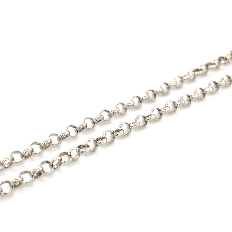 Silver Belcher Link Lariat Necklace - 18"