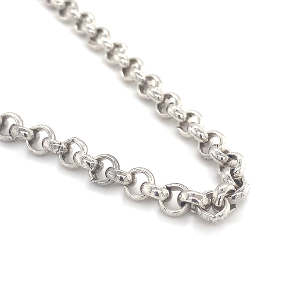 Silver Heavy Solid Belcher Link Necklace