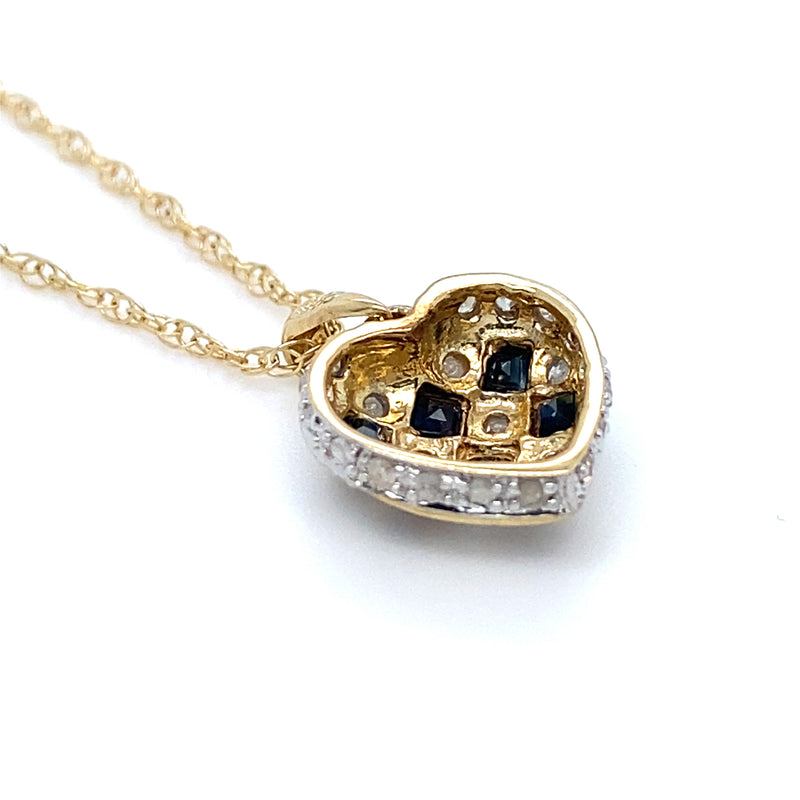 Pre-owned Sapphire & Diamond Heart pendant