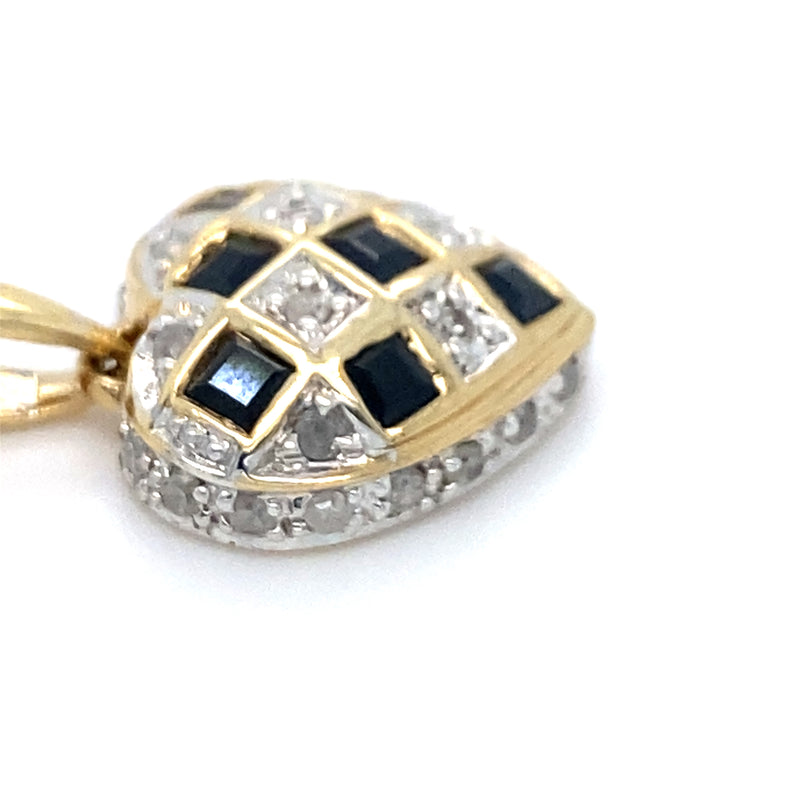 Pre-owned Sapphire & Diamond Heart pendant