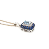 Pre-owned Sapphire, Aquamarine & Diamond pendant
