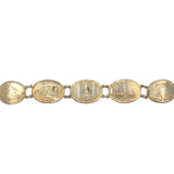 Silver & Plate Famous Places Panel Bracelet