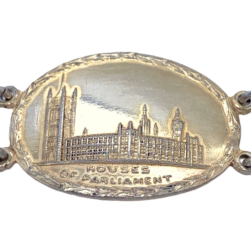 Silver & Plate Famous Places Panel Bracelet