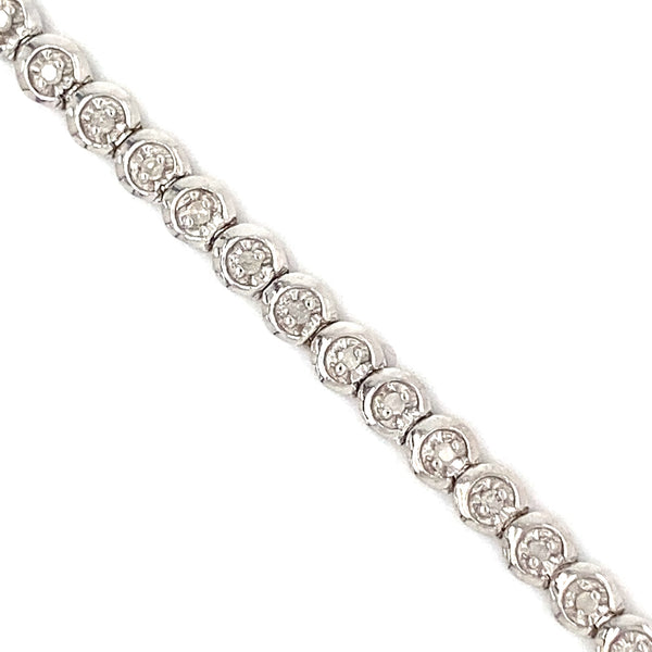 White Gold Diamond Line Bracelet