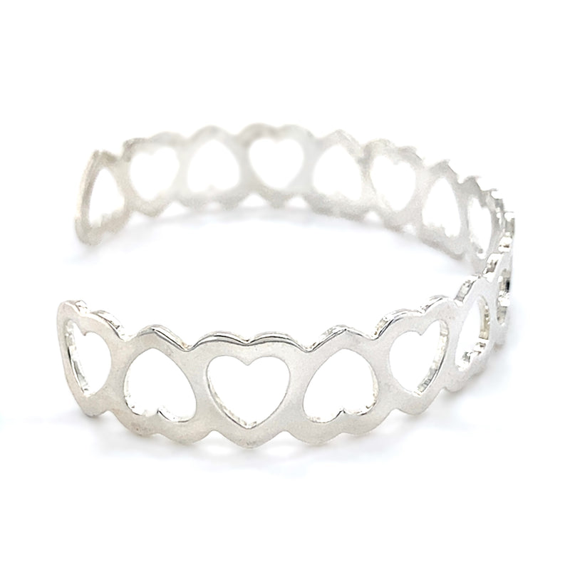 Silver Heart Bangle