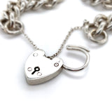 Silver Heavy Curb Link Bracelet With Padlock