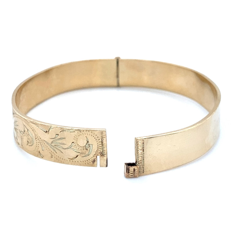 Hand Engraved Hinged Bangle