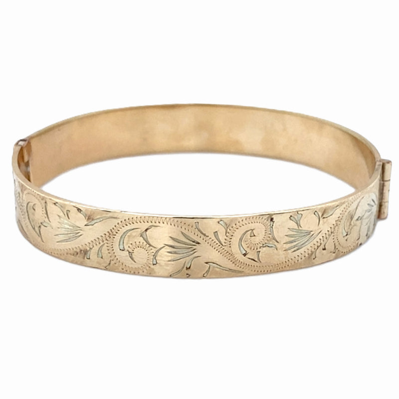 Hand Engraved Hinged Bangle