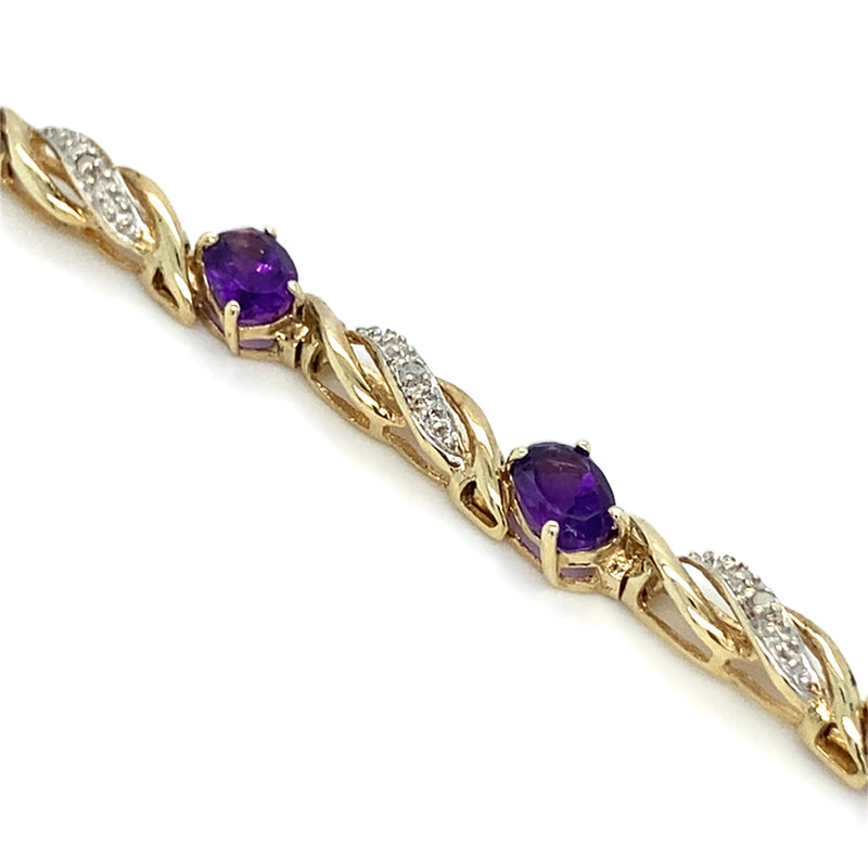 Amethyst & diamond bracelet