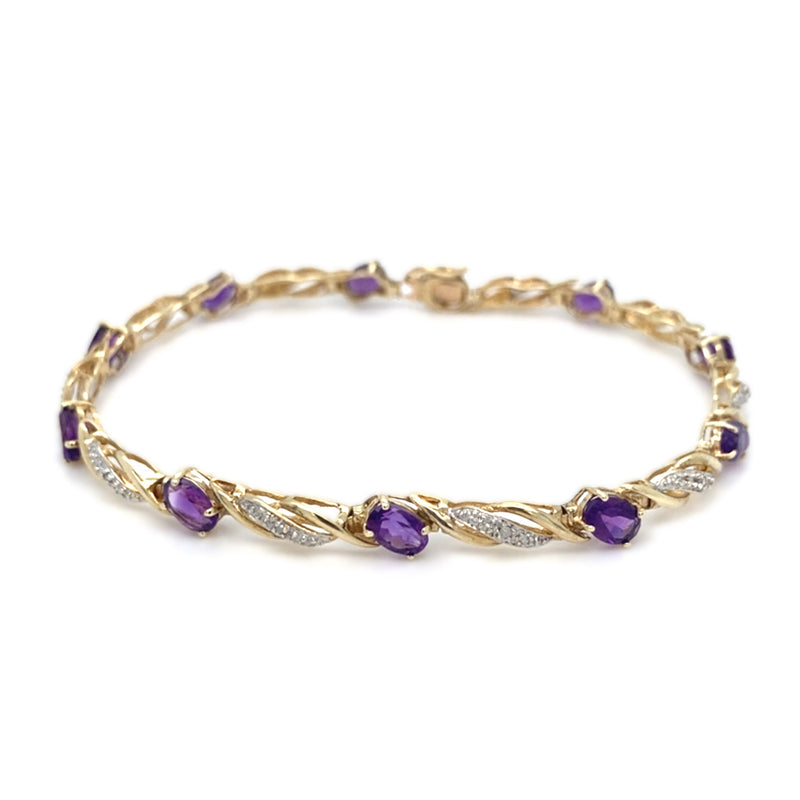 Amethyst & diamond bracelet