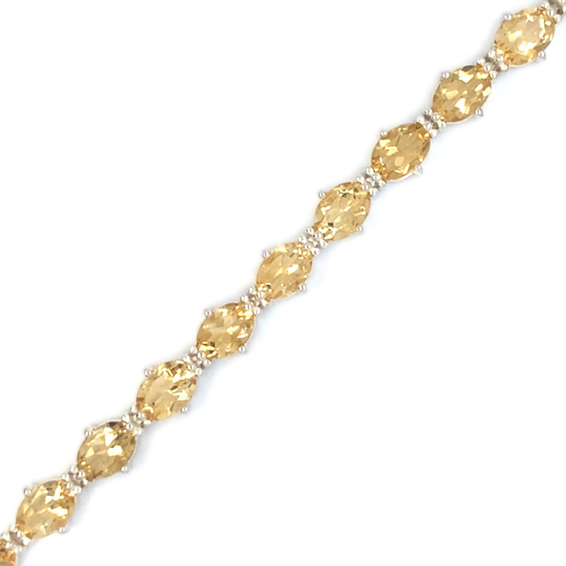 Citrine set silver bracelet