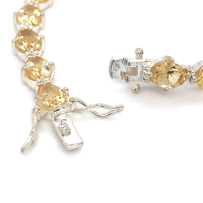 Citrine set silver bracelet