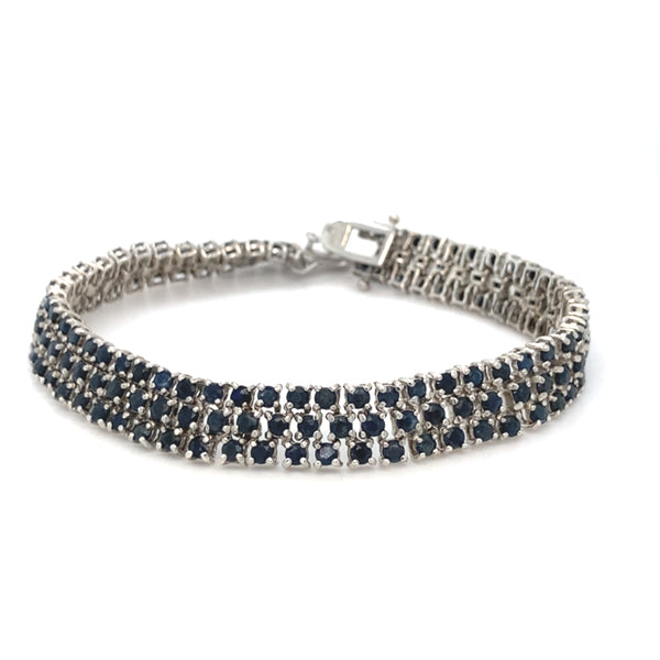 Sapphire Set Silver Bracelet