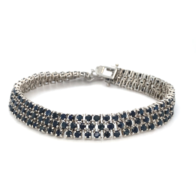 Sapphire Set Silver Bracelet
