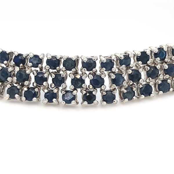 Sapphire Set Silver Bracelet