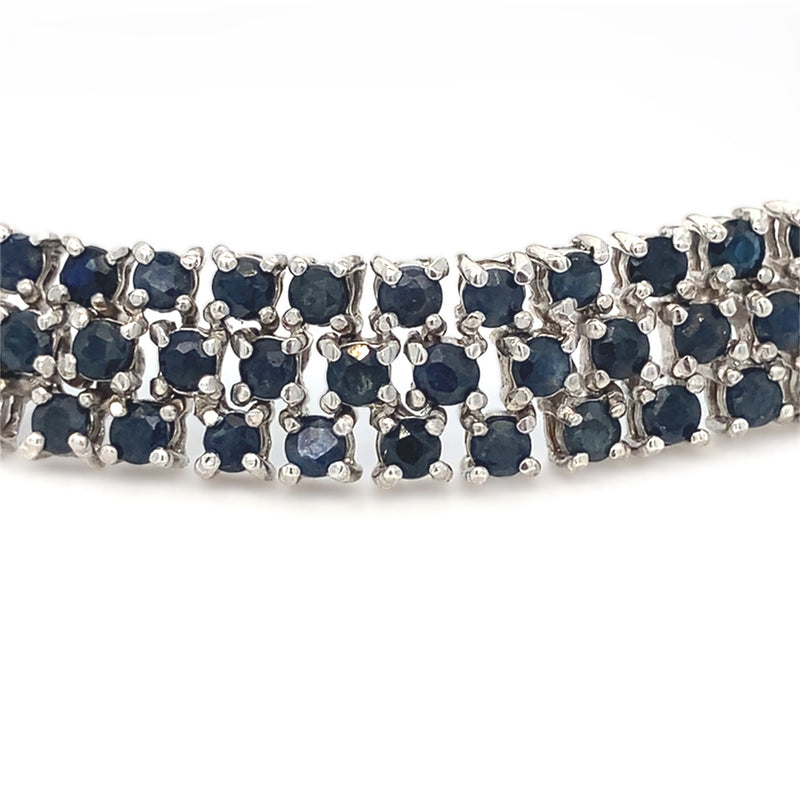 Sapphire Set Silver Bracelet