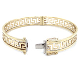 9ct Gold Grecian Style Hinged Bangle