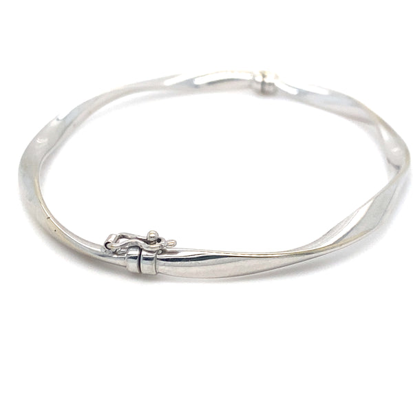Pre-owned 9ct white gold bangle