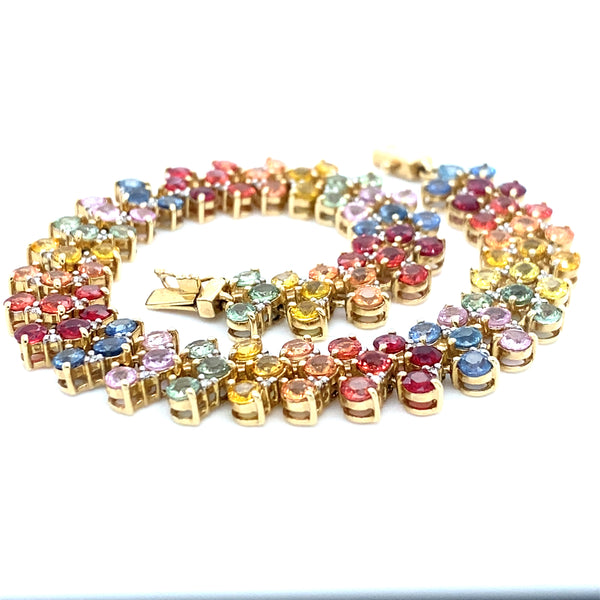 Pre-owned multi Sapphire set line bracelet
