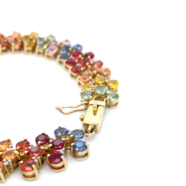 Pre-owned multi Sapphire set line bracelet