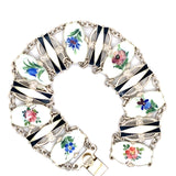 Pre-owned silver enamel bracelet by Ivar T Holth